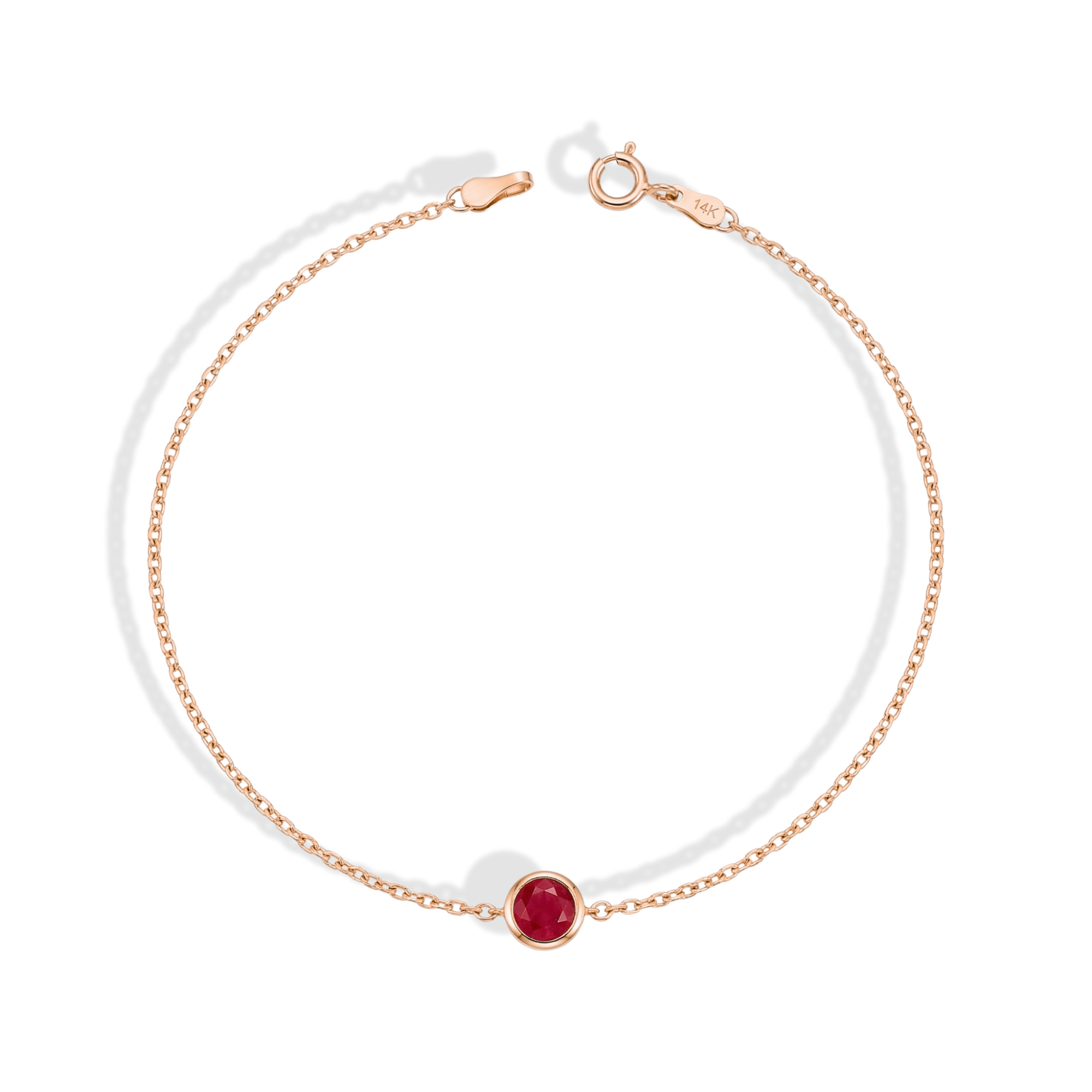 Birthstone Custom Gemstone Solitaire Bracelet 14K Gold / Silver