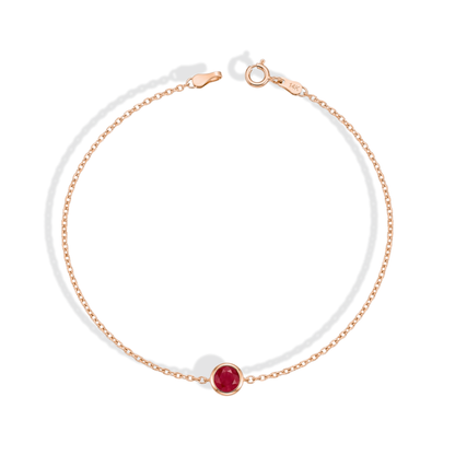 Birthstone Custom Gemstone Solitaire Bracelet 14K Gold / Silver