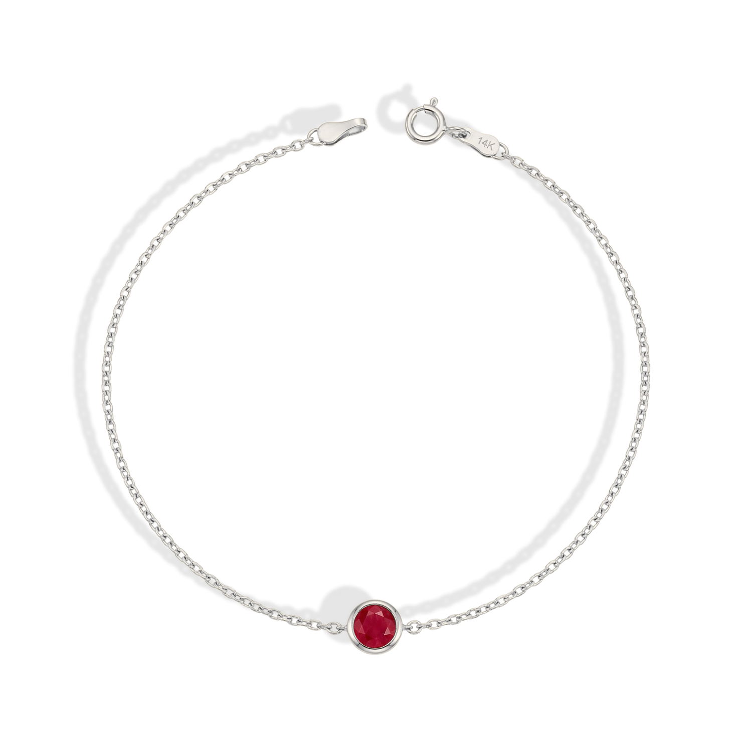 Birthstone Custom Gemstone Solitaire Bracelet 14K Gold / Silver