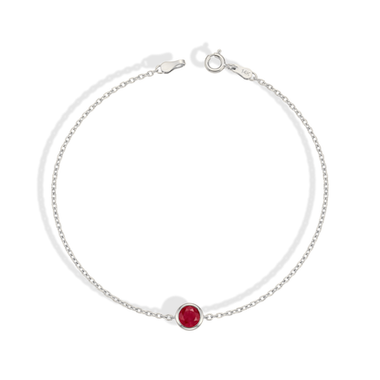 Birthstone Custom Gemstone Solitaire Bracelet 14K Gold / Silver
