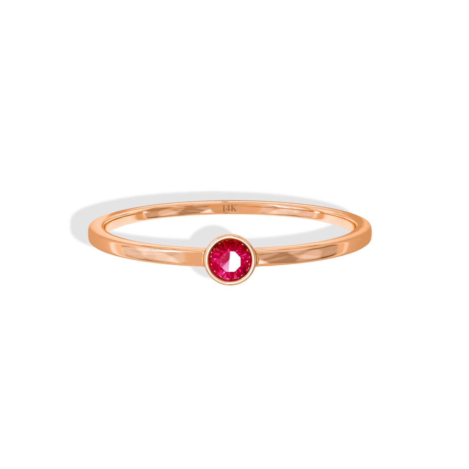 Birthstone Gemstone Solitaire Custom Ring 14K Gold