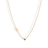 Birthstone Initial Letter Custom Necklace 14K Gold