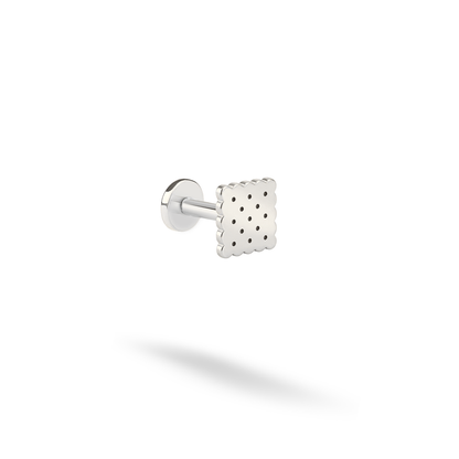 Biscuit Flatback Ear Piercing 14K Gold / Silver