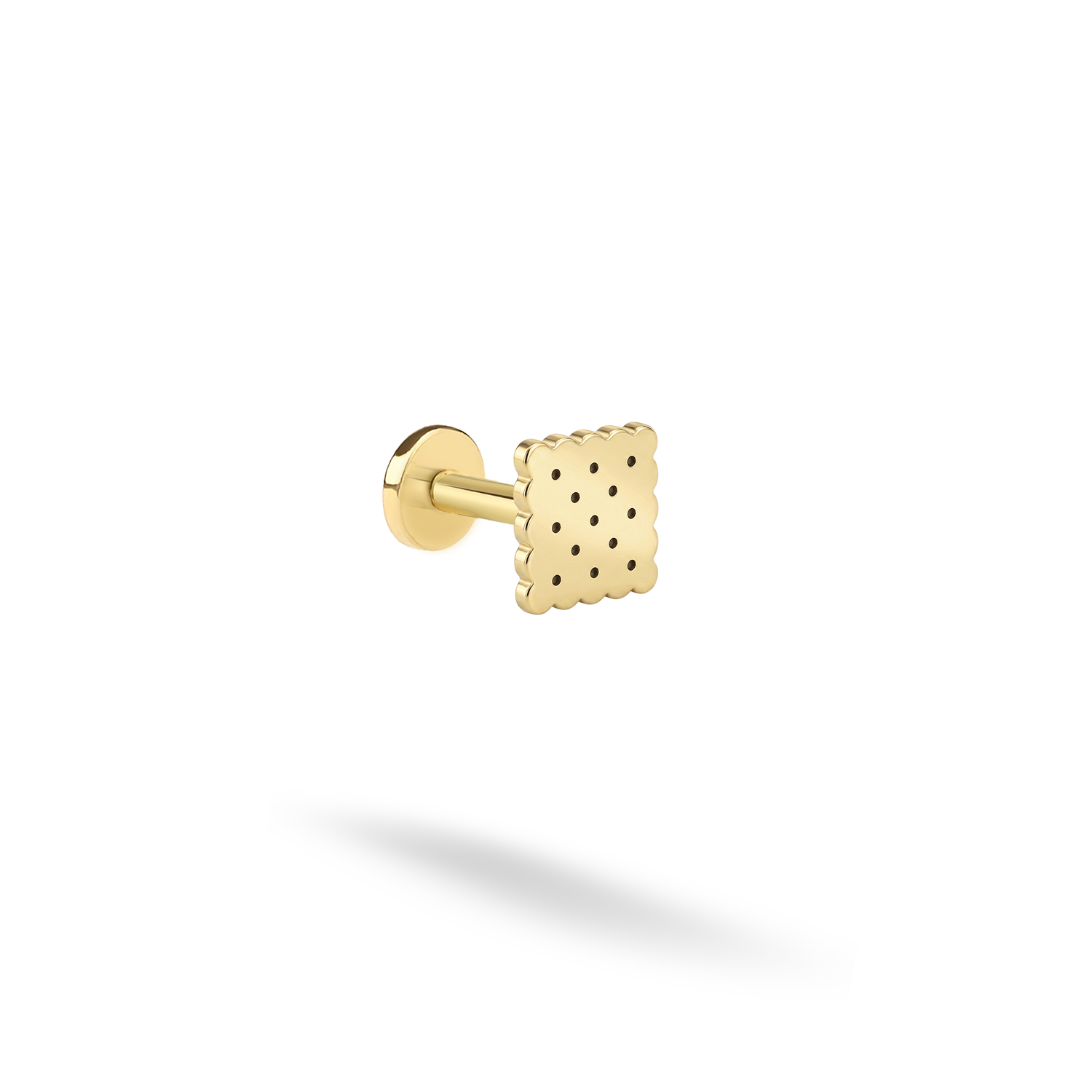 Biscuit Flatback Ear Piercing 14K Gold / Silver