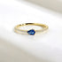 Blue Drop Single Row Diamond Ring 14K Gold