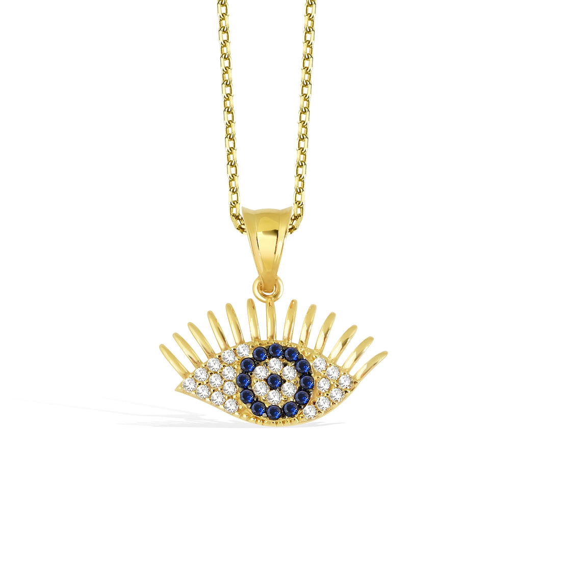 Blue Eye Diamond Necklace 14K Gold