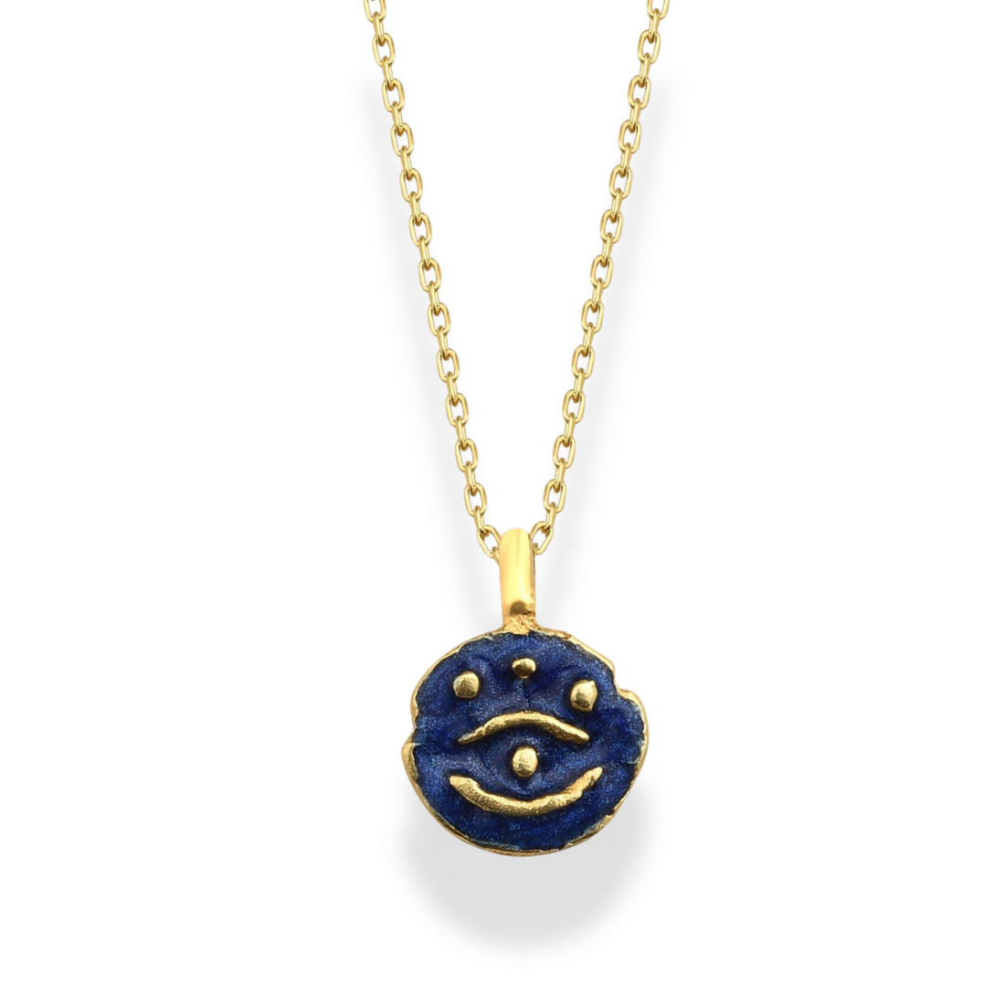 Blue Eyes Necklace 14k Gold