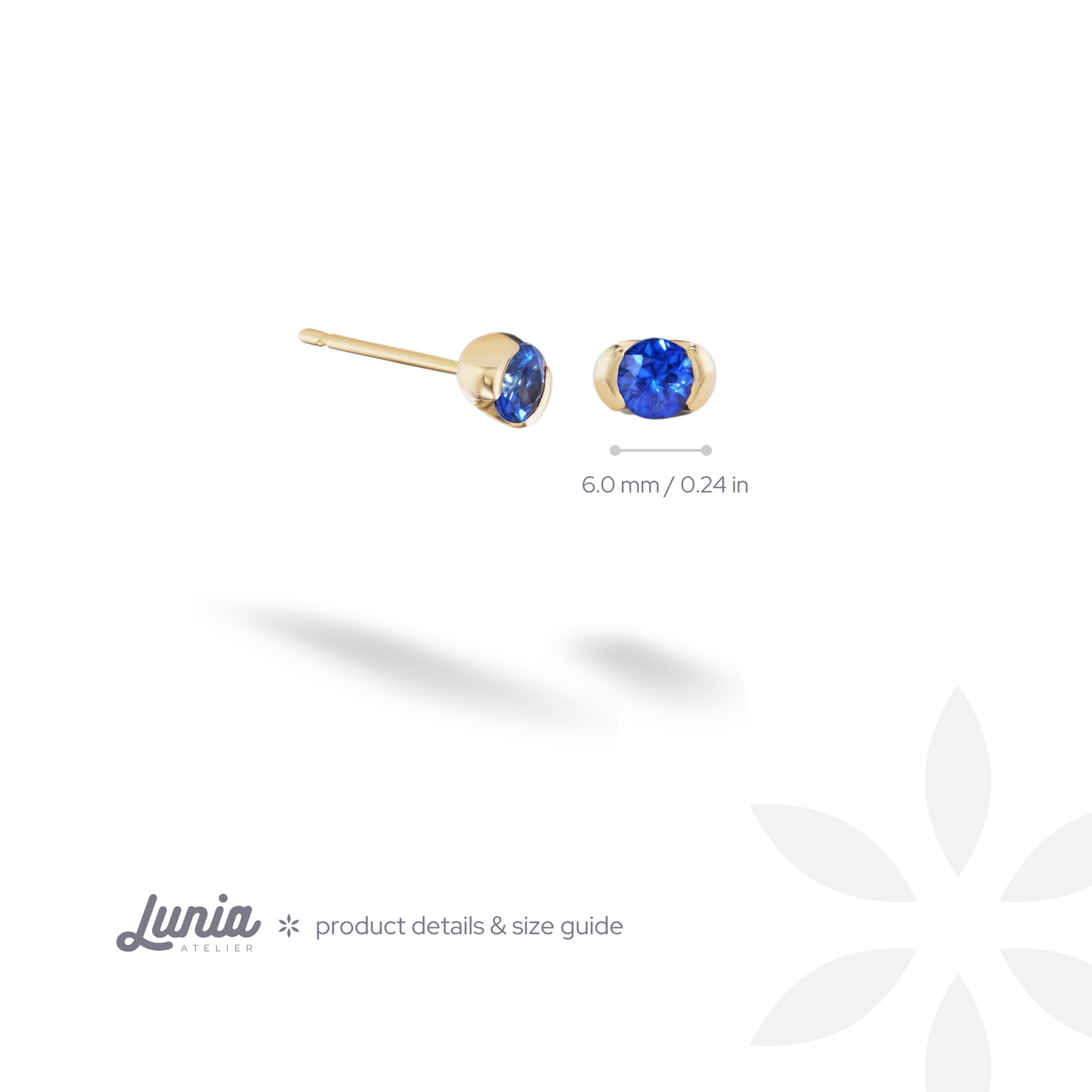Blue Stone Earrings 14K Gold