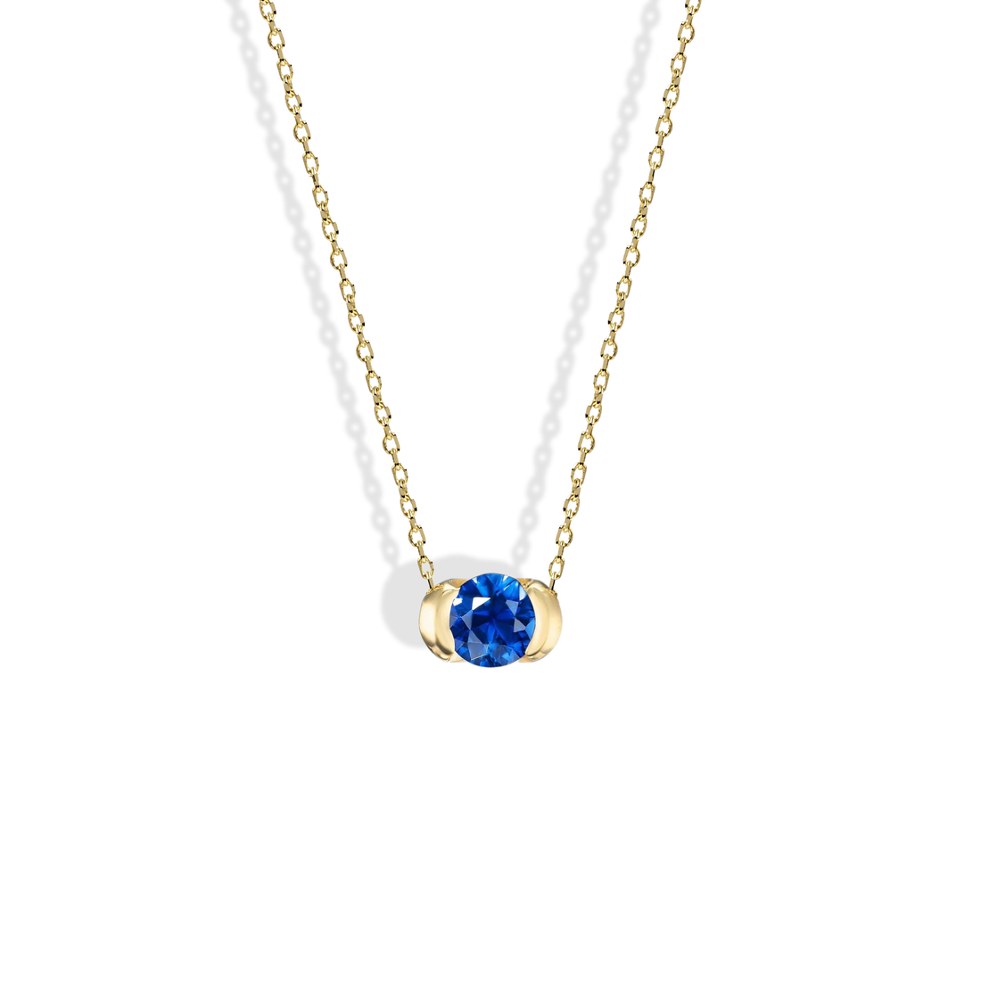 Blue Stone Necklace 14K Gold