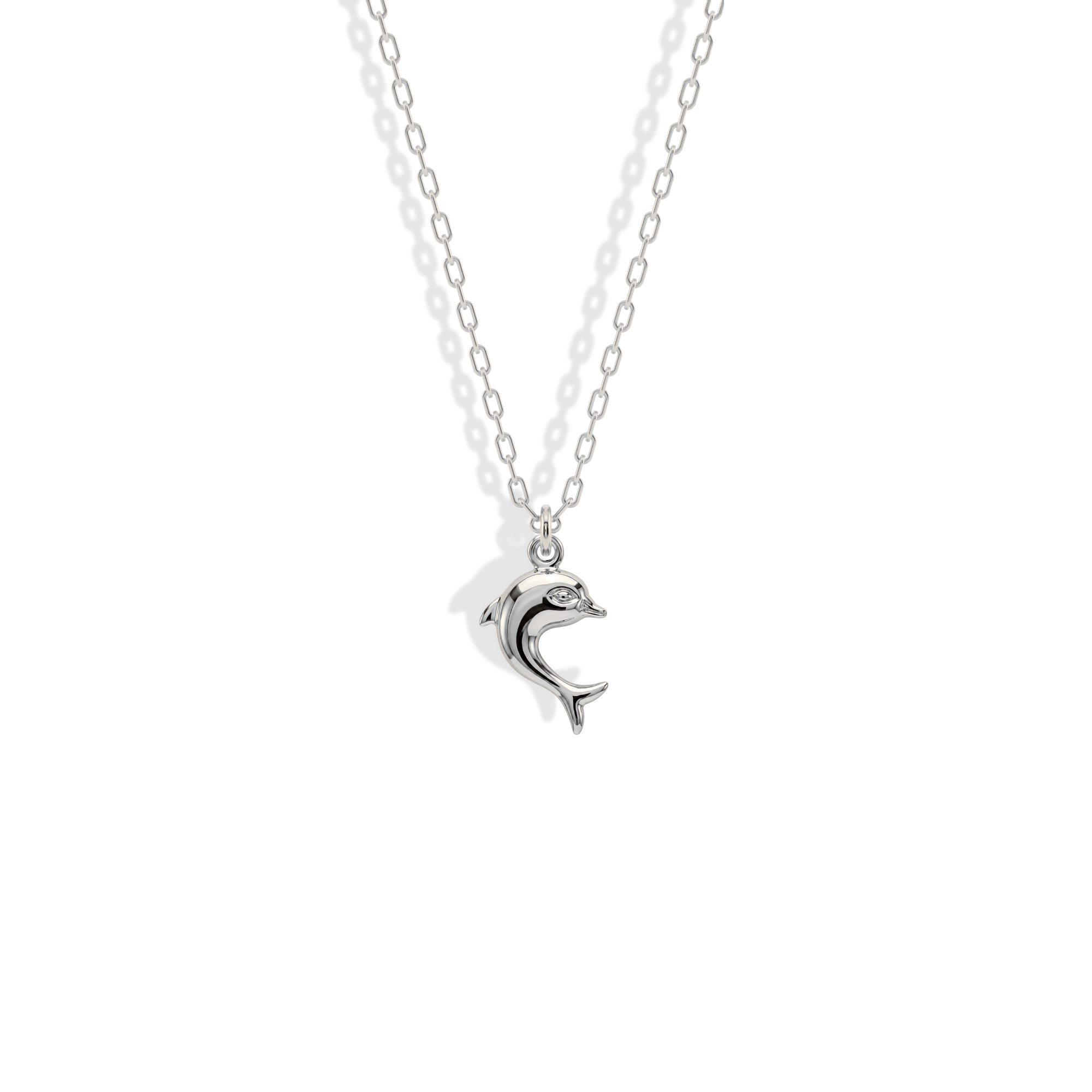 Bold Dolphin Pendant Necklace 14K Gold / Silver