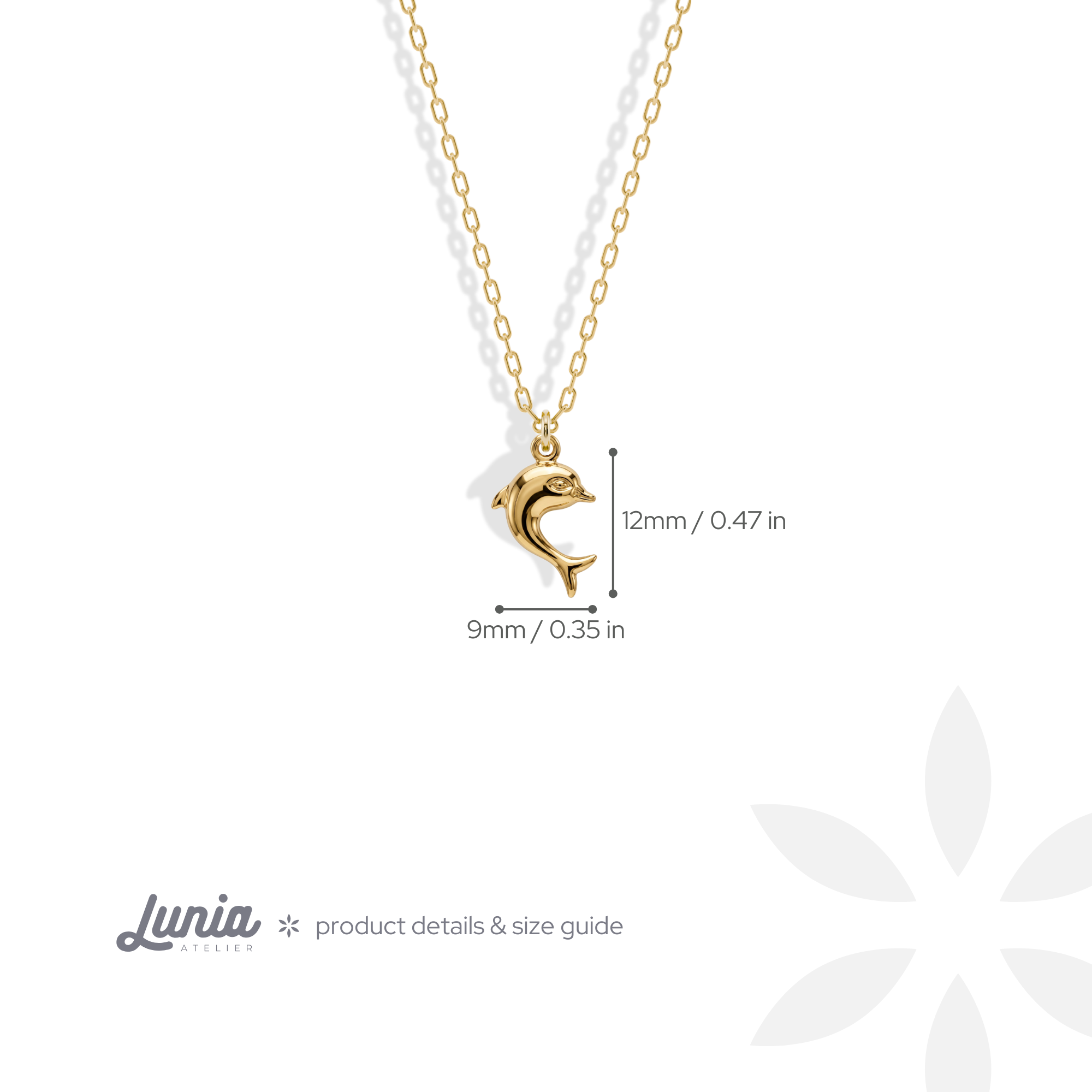 Bold Dolphin Pendant Necklace 14K Gold / Silver