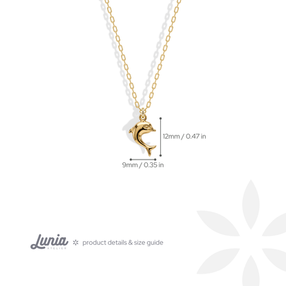 Bold Dolphin Pendant Necklace 14K Gold / Silver
