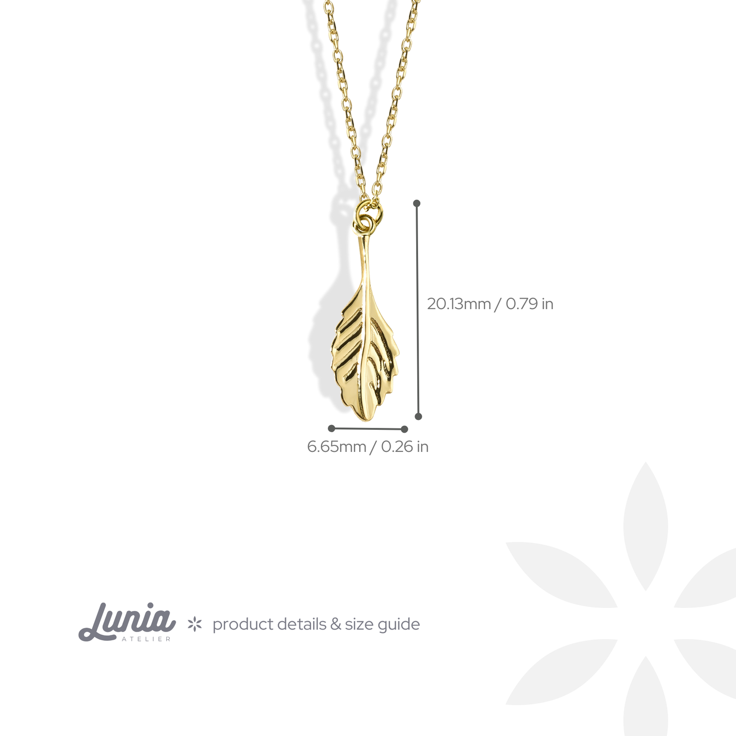 Botanical Leaf Necklace 14K Gold / Silver