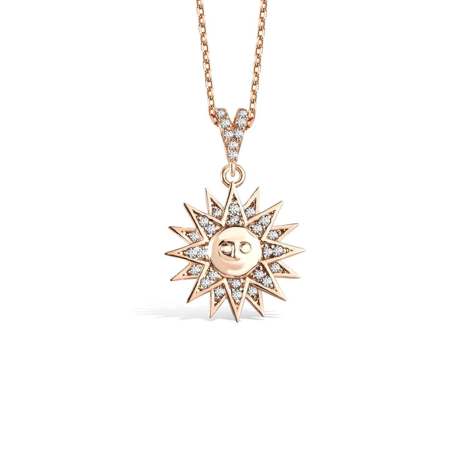 Bright Sun Diamond Necklace 14K Gold