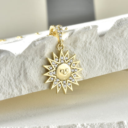 Bright Sun Diamond Necklace 14K Gold