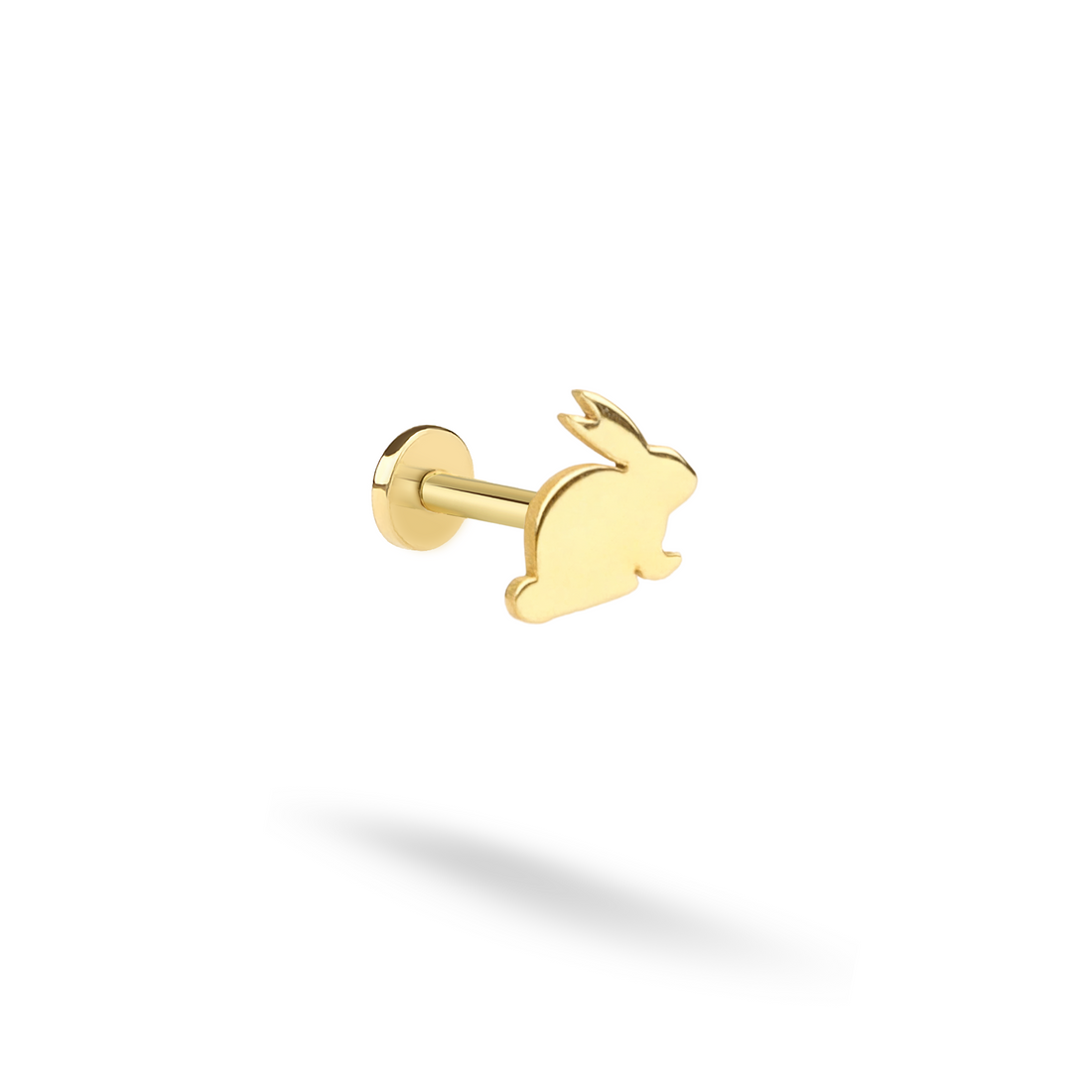 Ear Piercing 14K Gold Bunny Flatback