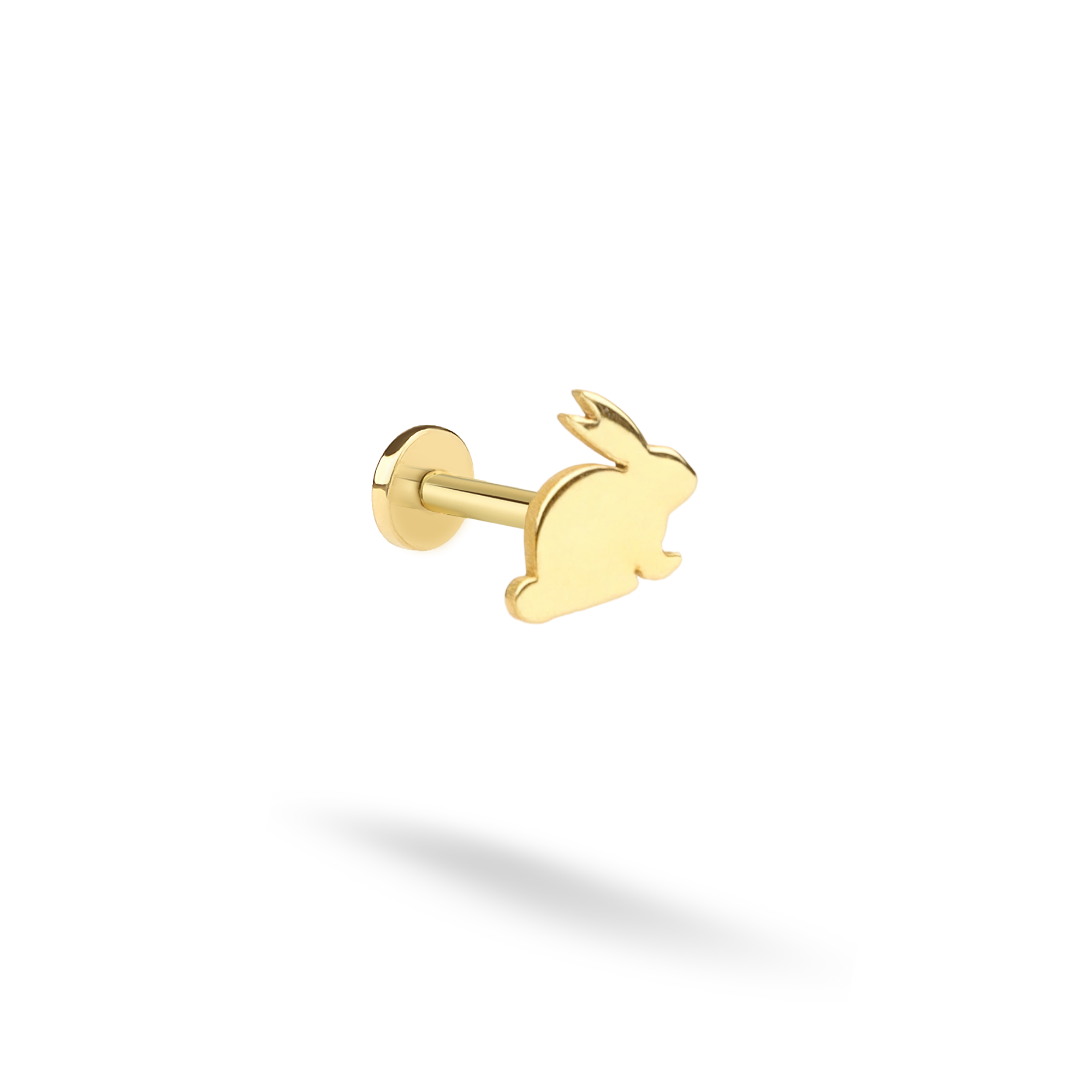 Ear Piercing 14K Gold Bunny Flatback