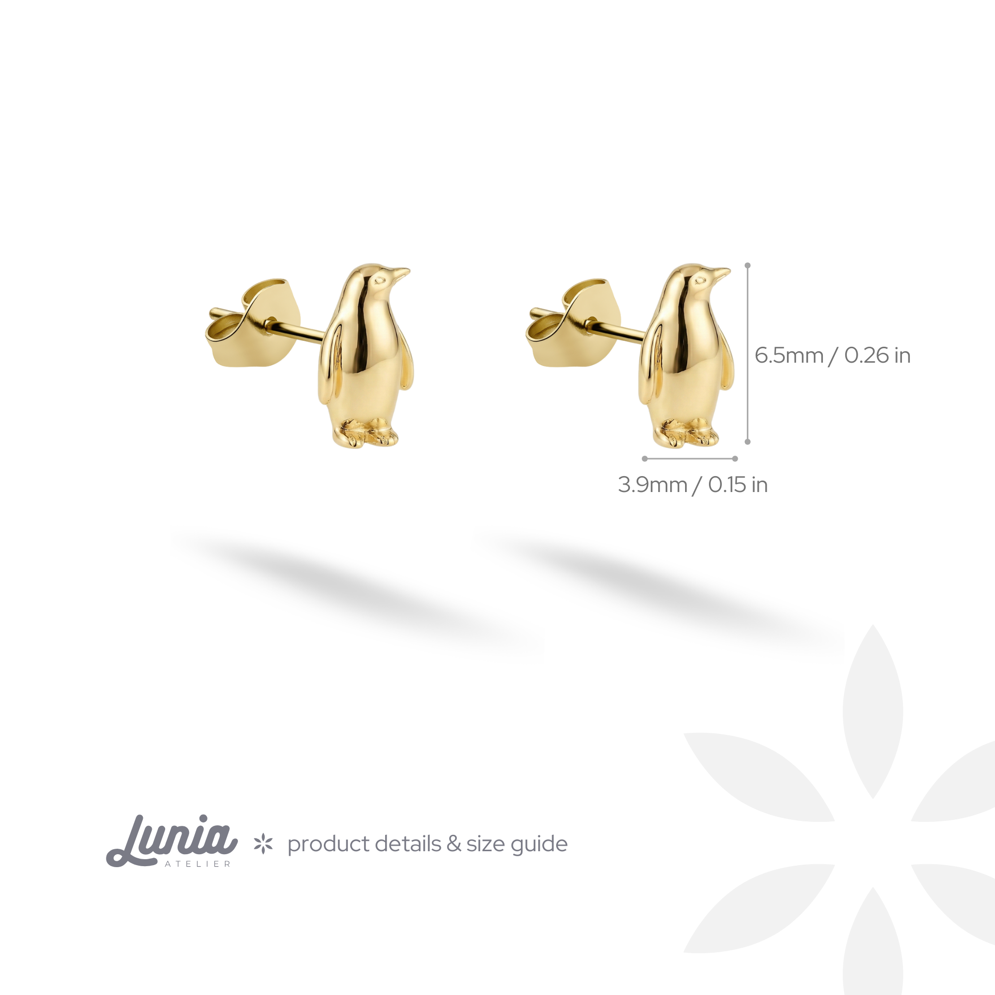 But Why? Nihilist Alone Penguin Earring 14K Gold / Silver