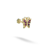 Butterfly Colored Flatback Ear Piercing 14K Gold with CZ Stone