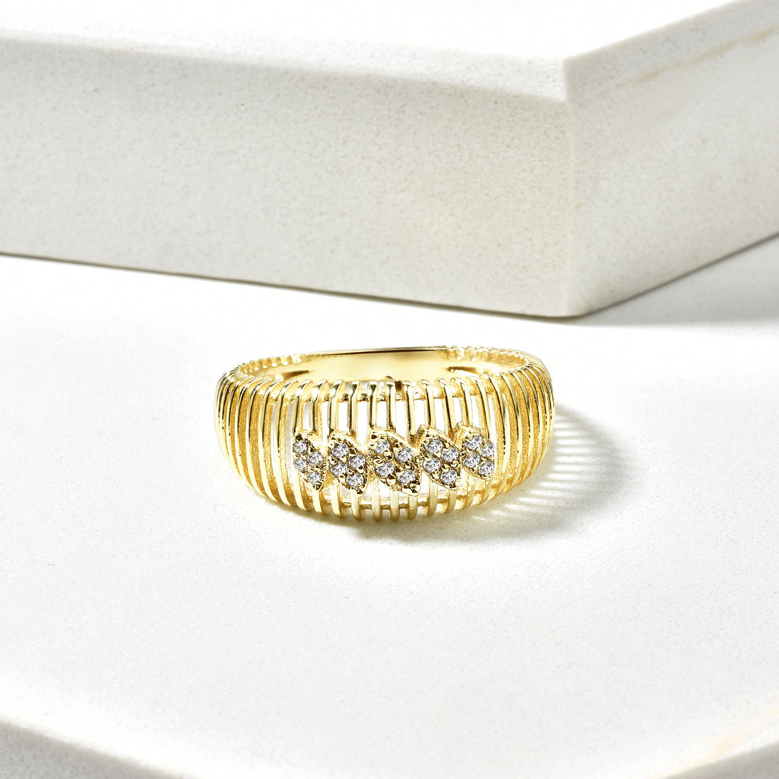 Cage Diamond Ring 14K Gold