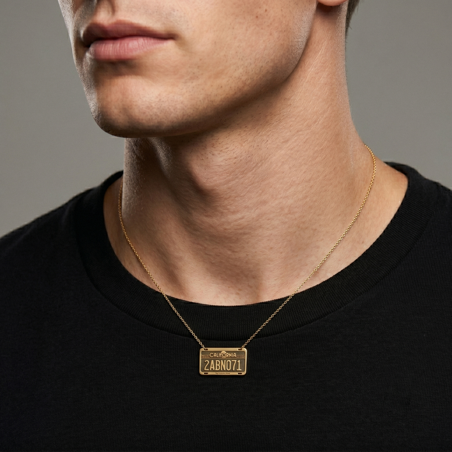 California Car License Plate Custom Necklace 14K Gold / Silver