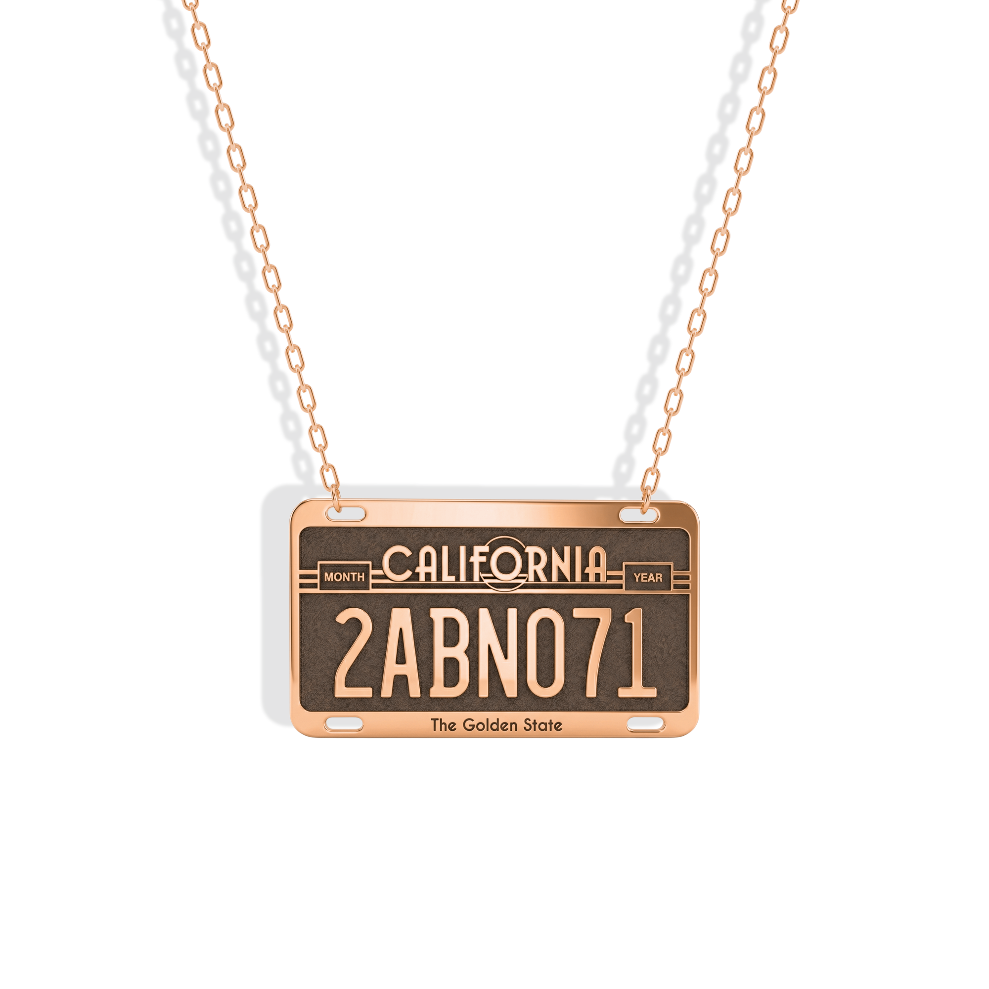 California Car License Plate Custom Necklace 14K Gold / Silver