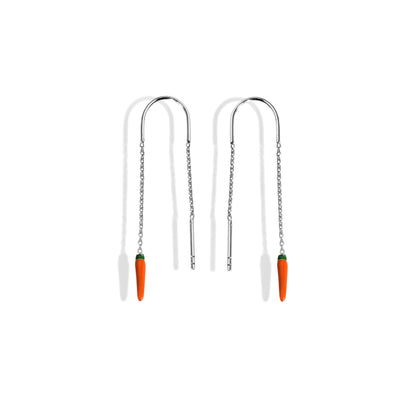 Carrot Ear Thread Earrings 14K Gold