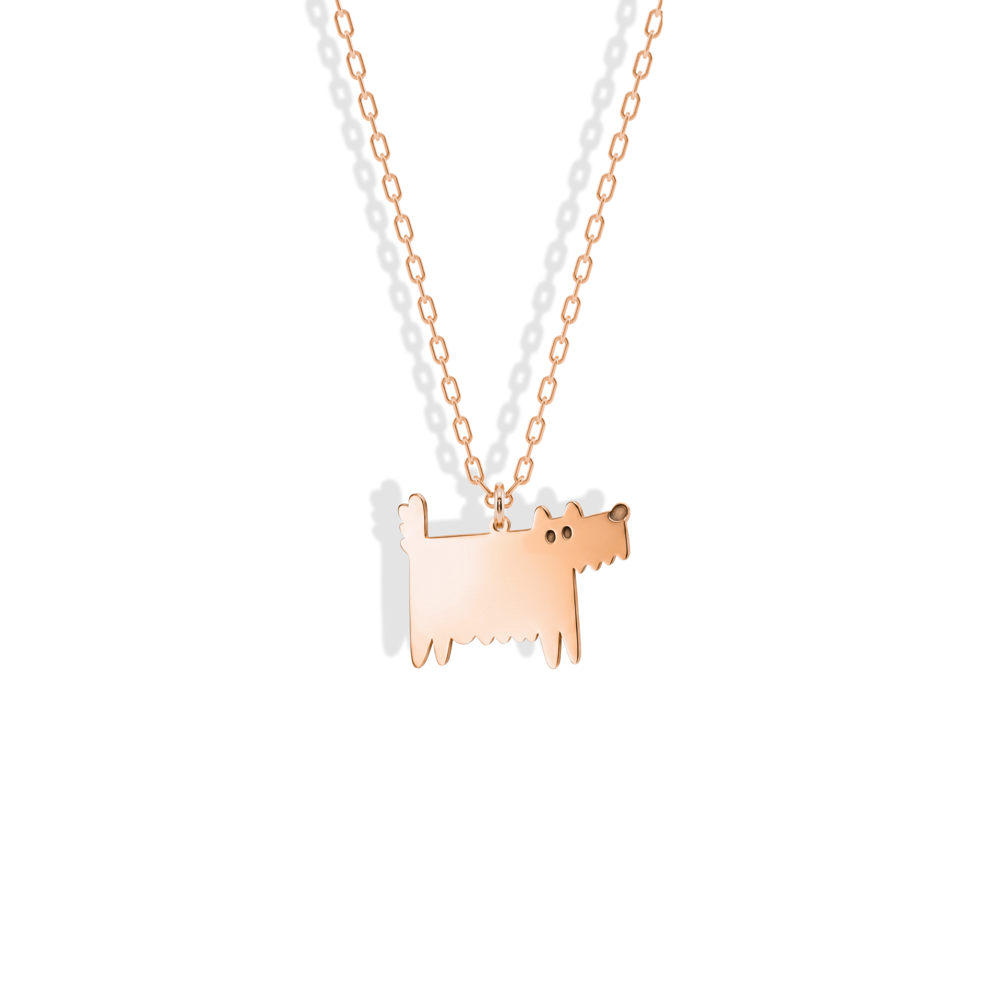 Cartoon Dog Pendant Necklace 14K Gold / Silver