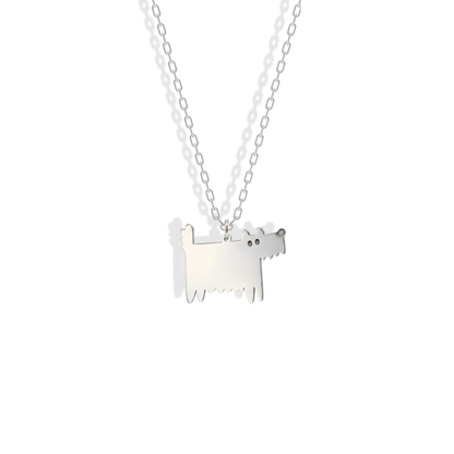 Cartoon Dog Pendant Necklace 14K Gold / Silver