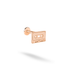 Warm rose gold softens the cassette tape motif while keeping its nostalgic controls clearly defined.