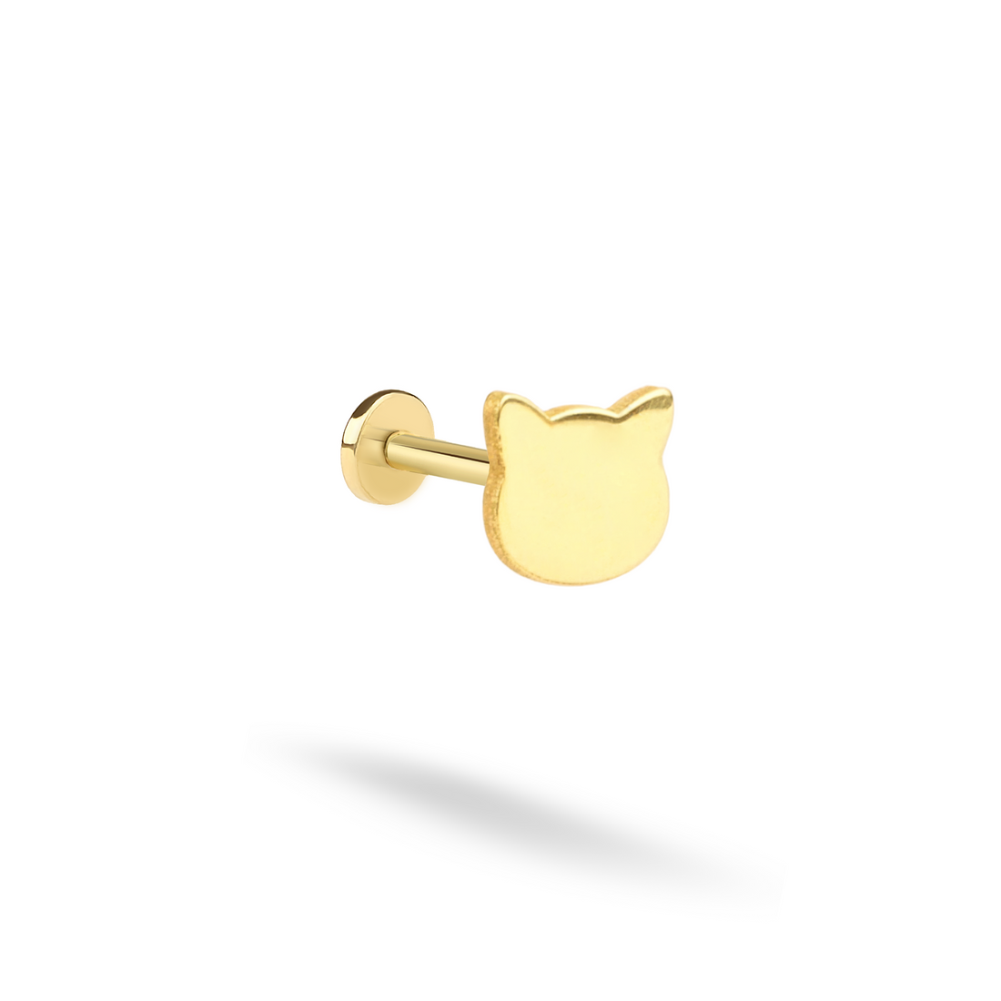 Kitty Flatback Ear Piercing 14K Gold