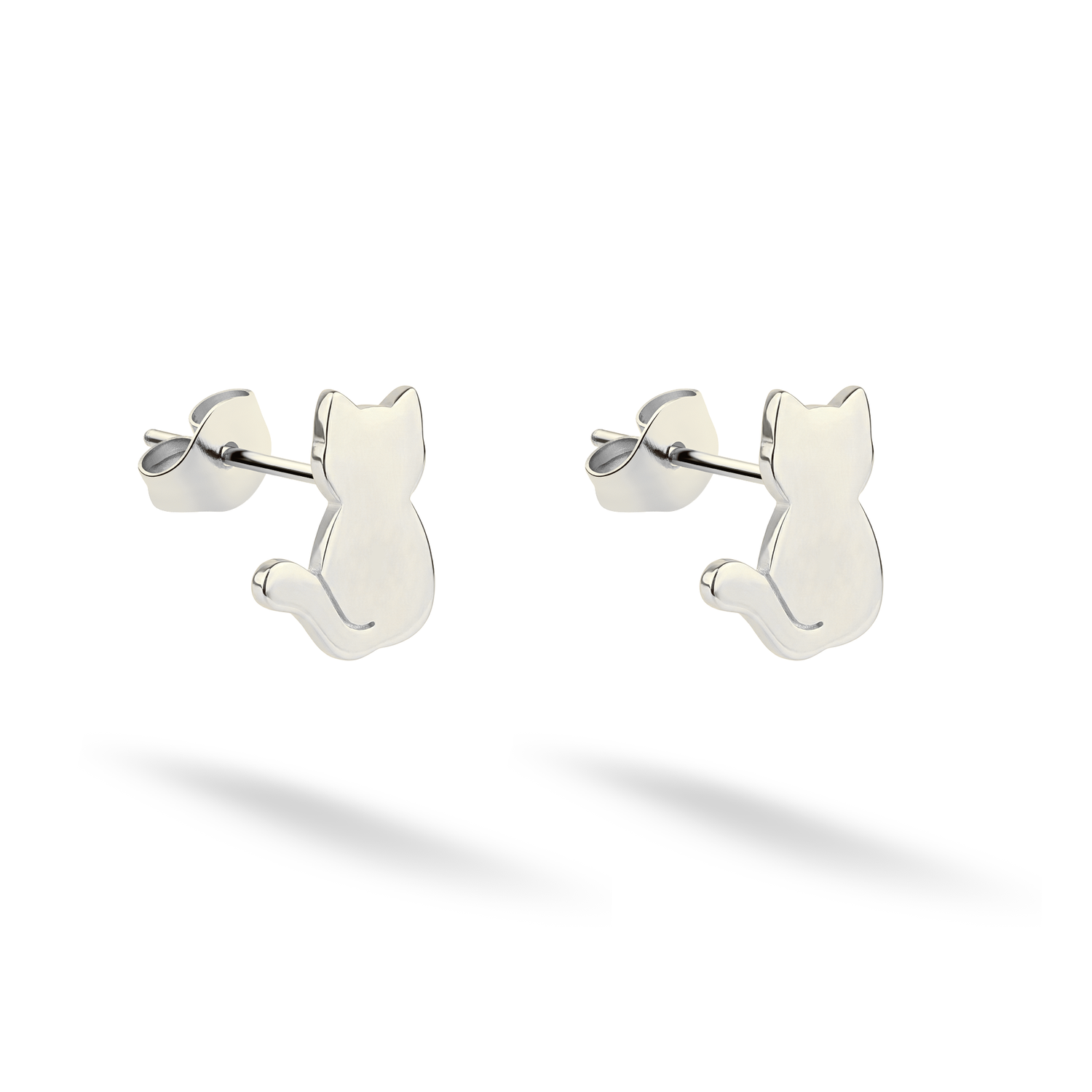 Cat Kitty Earrings 14K Gold / Silver