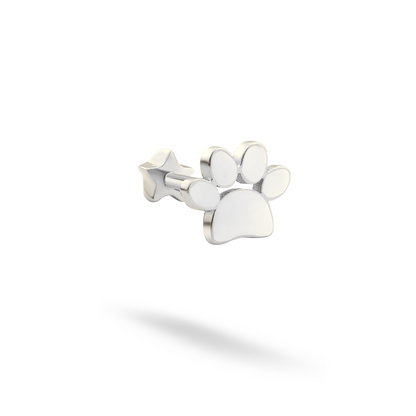 Cat Paw Flatback Ear Piercing 14K Gold