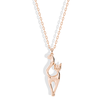 Cat Pendant Necklace 14K Gold / Silver
