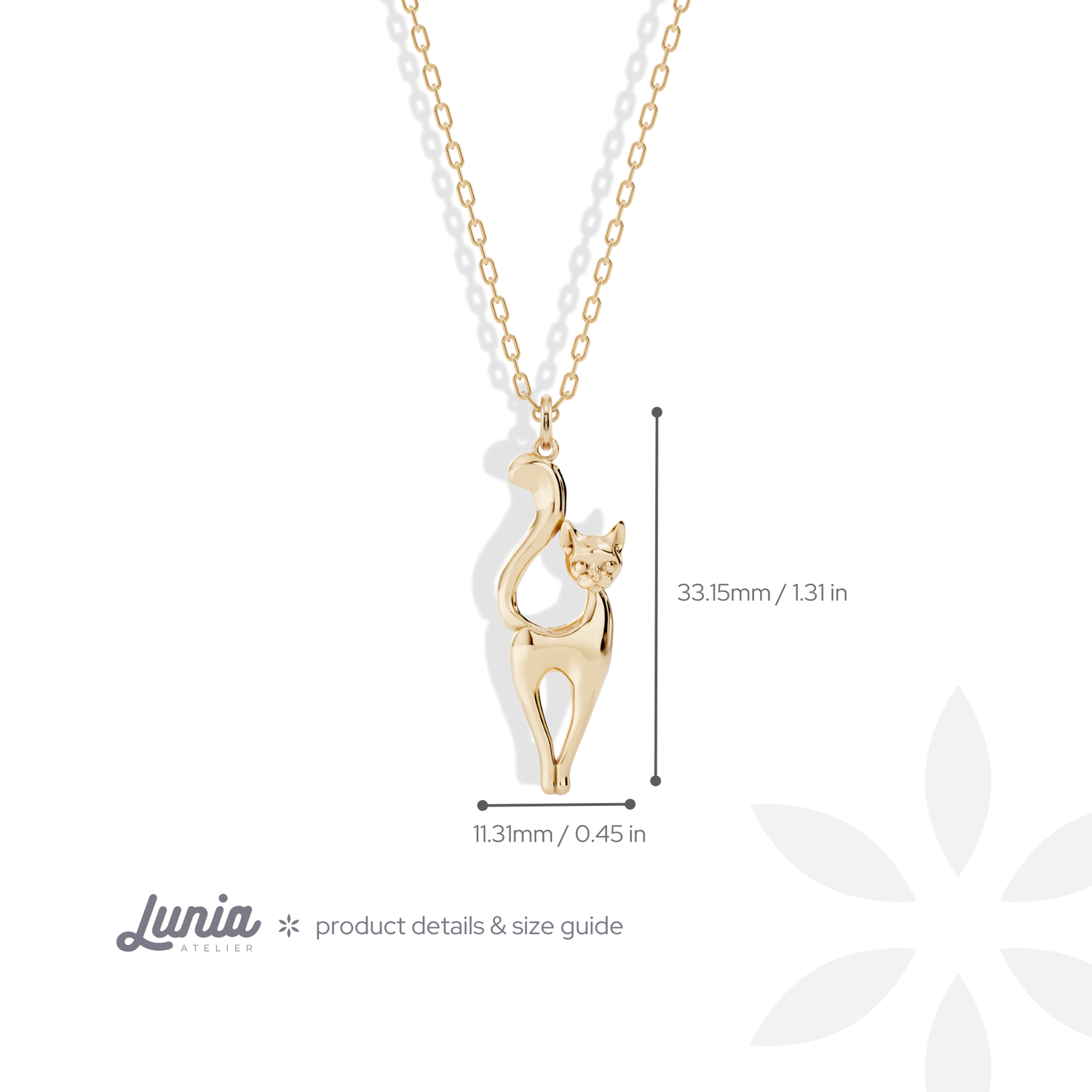 Cat Pendant Necklace 14K Gold / Silver