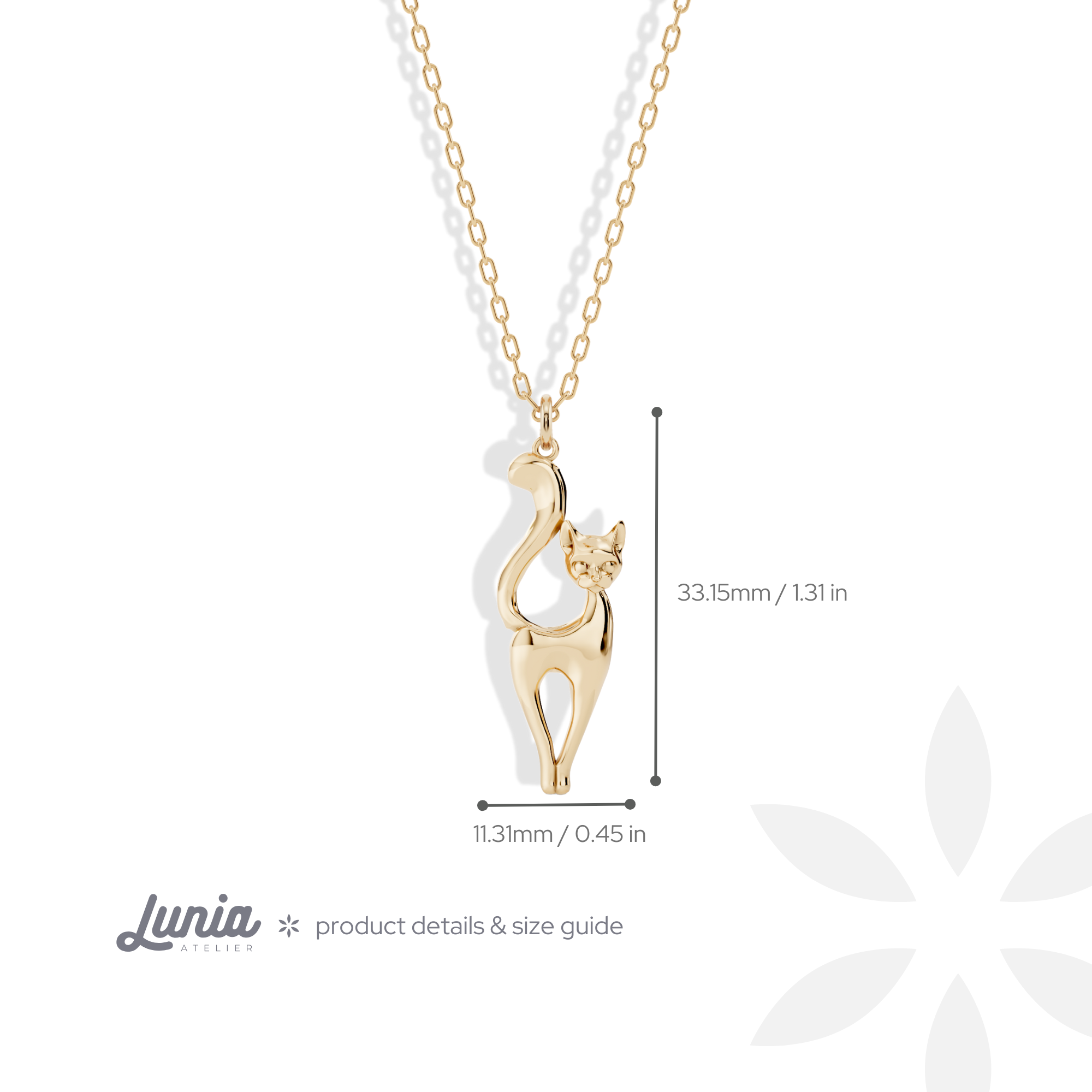 Cat Pendant Necklace 14K Gold / Silver