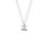 White gold cherry pendant with a cool finish for silver-toned necklace layering