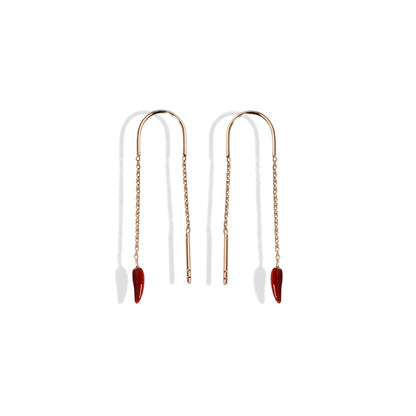 Chili Pepper Charm Earring 14K Solid Gold