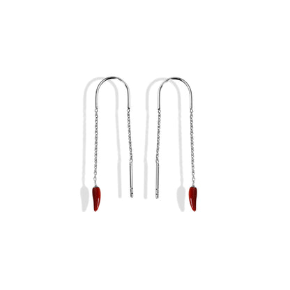 Chili Pepper Charm Earring 14K Solid Gold