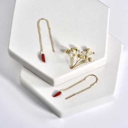 Chili Pepper Charm Earring 14K Solid Gold