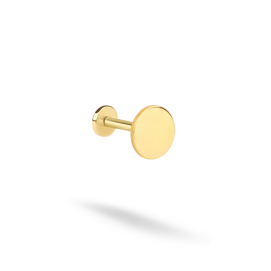 Circle Flatback Ear Piercing 14K Gold