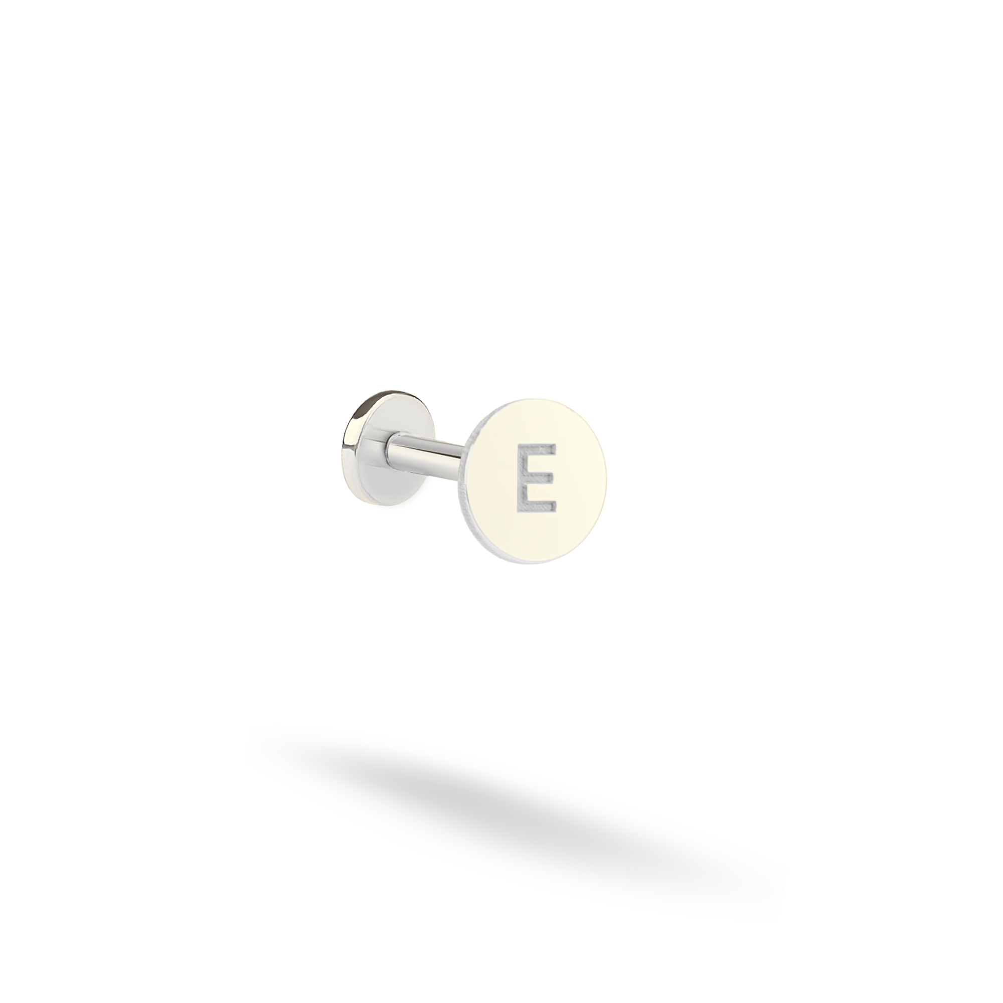 Circle Initial Custom Flatback Ear Piercing 14K Gold