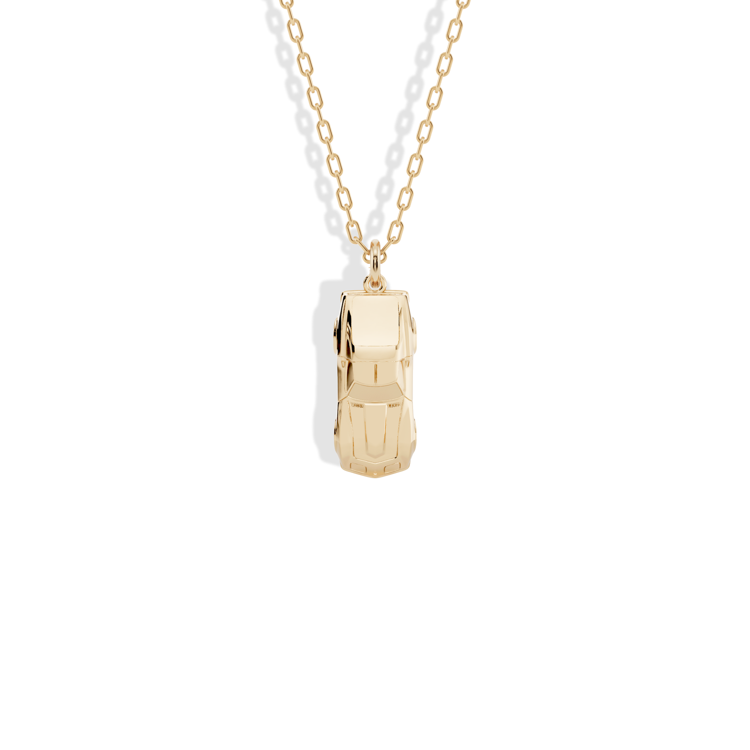 American Car Necklace featuring Classic Muscle Diecast Model Car pendant close-up view