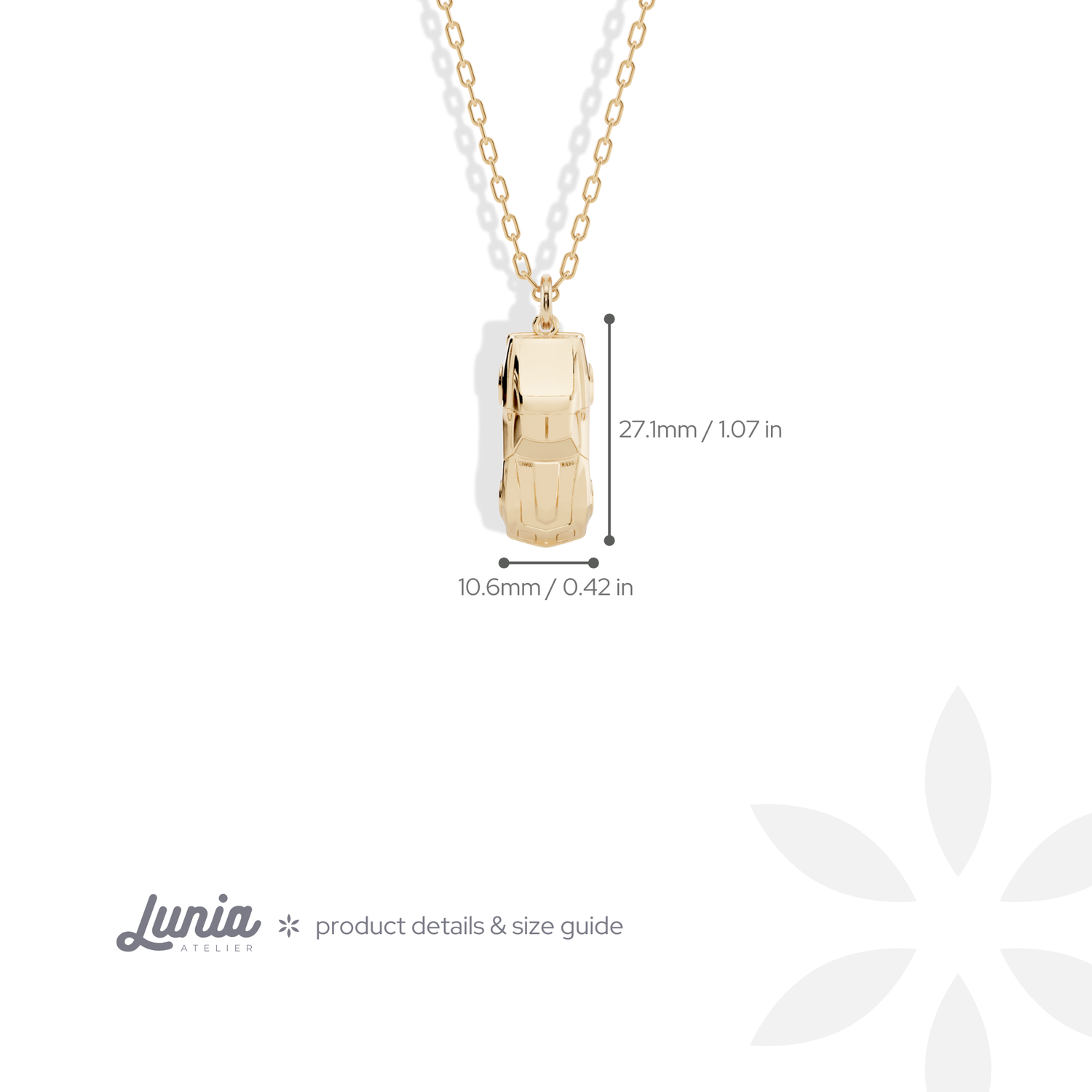 Classic Muscle Diecast Model Car Necklace 14K Gold / Silver
