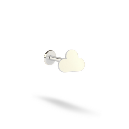 Cloud Flatback Ear Piercing 14K Gold