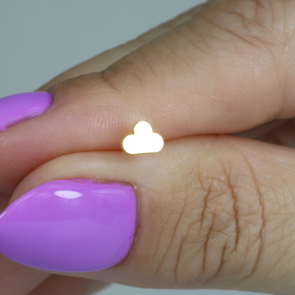 Cloud Flatback Ear Piercing 14K Gold