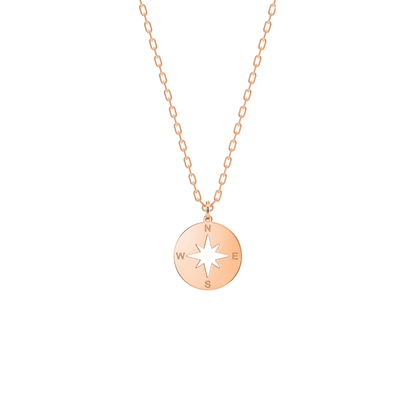 Compass Pendant Necklace 14K Gold / Silver