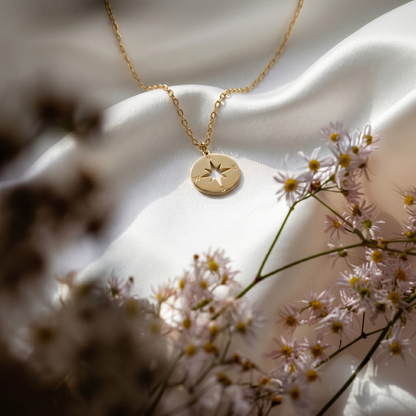Compass Pendant Necklace 14K Gold / Silver