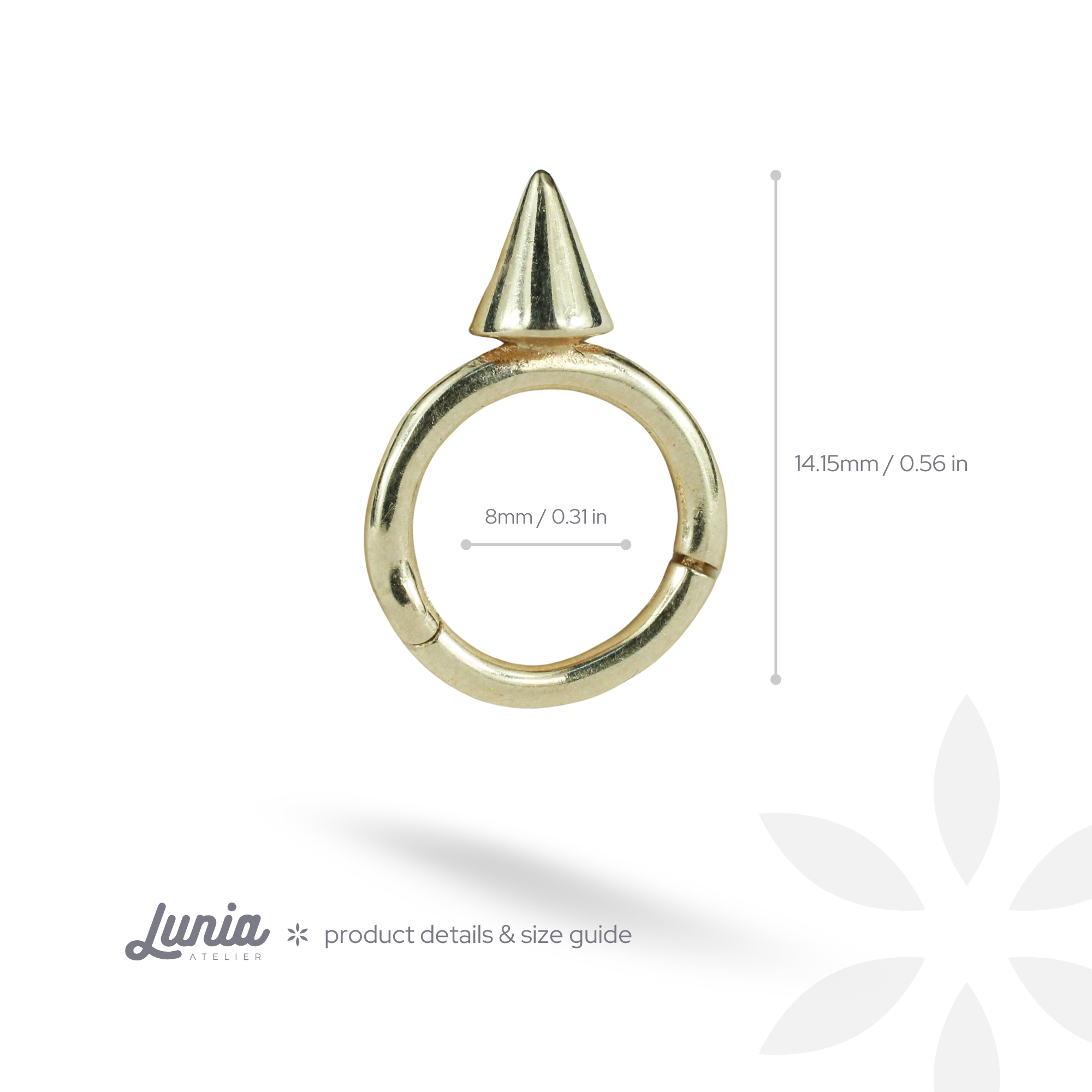 Cone Hoop Ear Piercing 14K Gold