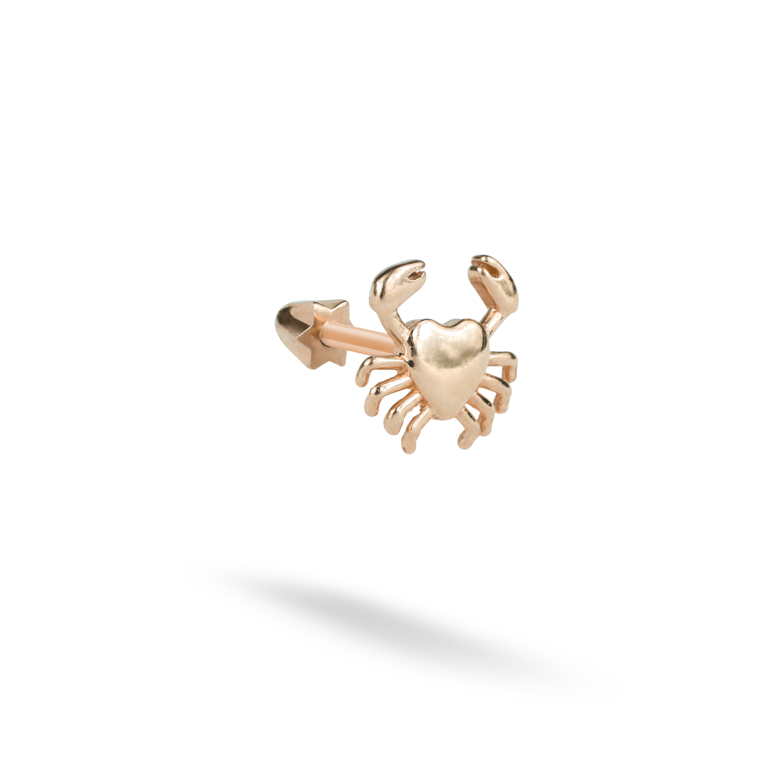 Crab Flatback Ear Piercing 14K Gold